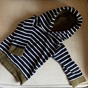 Baby Boy Striped Hoodie w/ Olive Green Lining